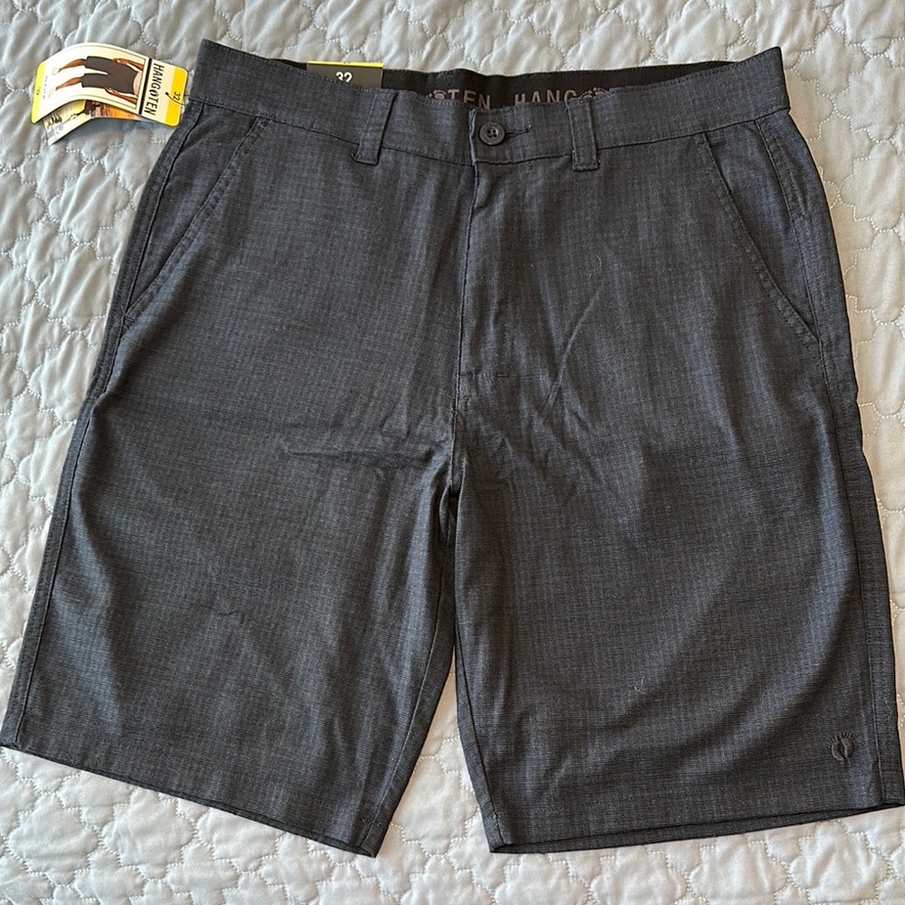 Hang Ten Blue Flat Front Knee-Length Shorts